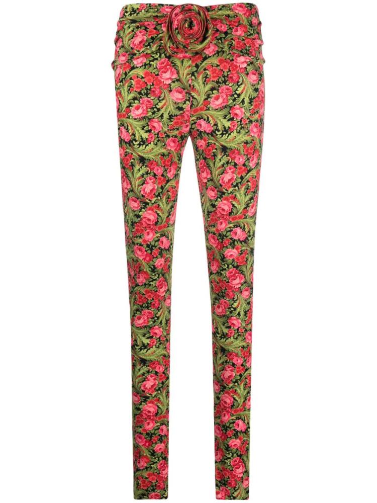 Magda Butrym floral-print skinny trousers - Green Cover