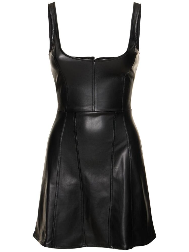 WEWOREWHAT Faux Patent Leather Mini Corset Dress Cover