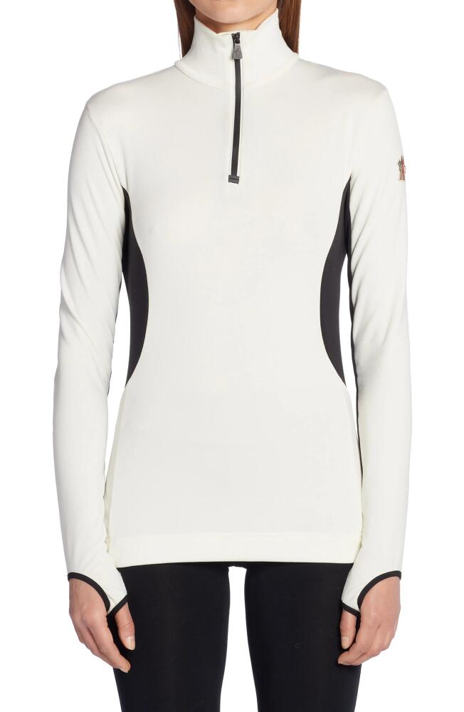 Moncler Grenoble Colorblock Half Zip Sweatshirt in White Cover