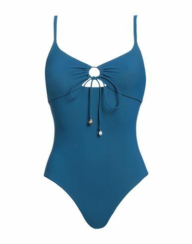 Tory Burch Woman One-piece swimsuit Blue Nylon, Lycra Cover