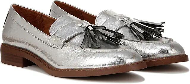 Franco Sarto Carolynn Low Slip-On Tassel Loafers (Silver Metallic) Women's Flat Shoes Cover