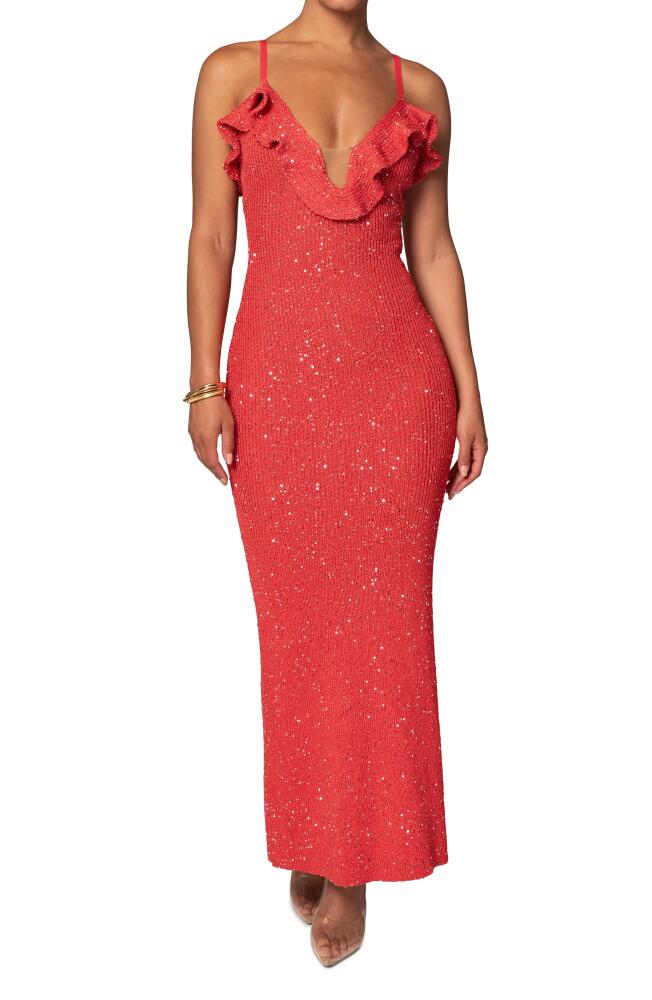 JLUXLABEL Midnight Sparkle Knit Maxi Dress in Coral Cover