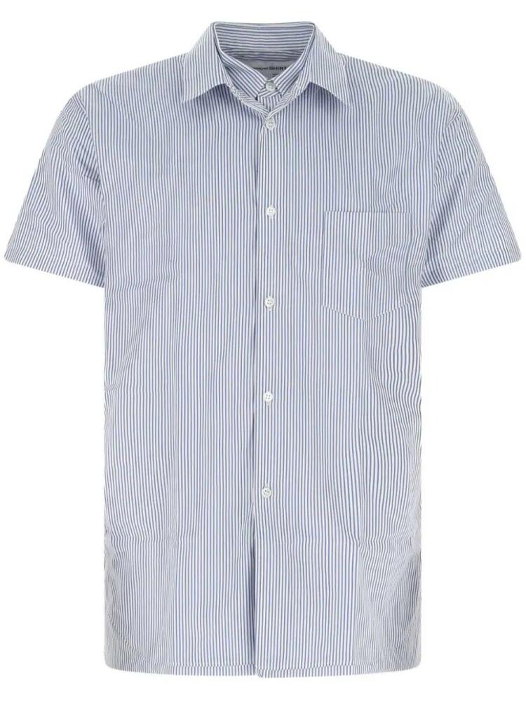 Comme Des Garçons Shirt striped cotton short-sleeve shirt - Blue Cover