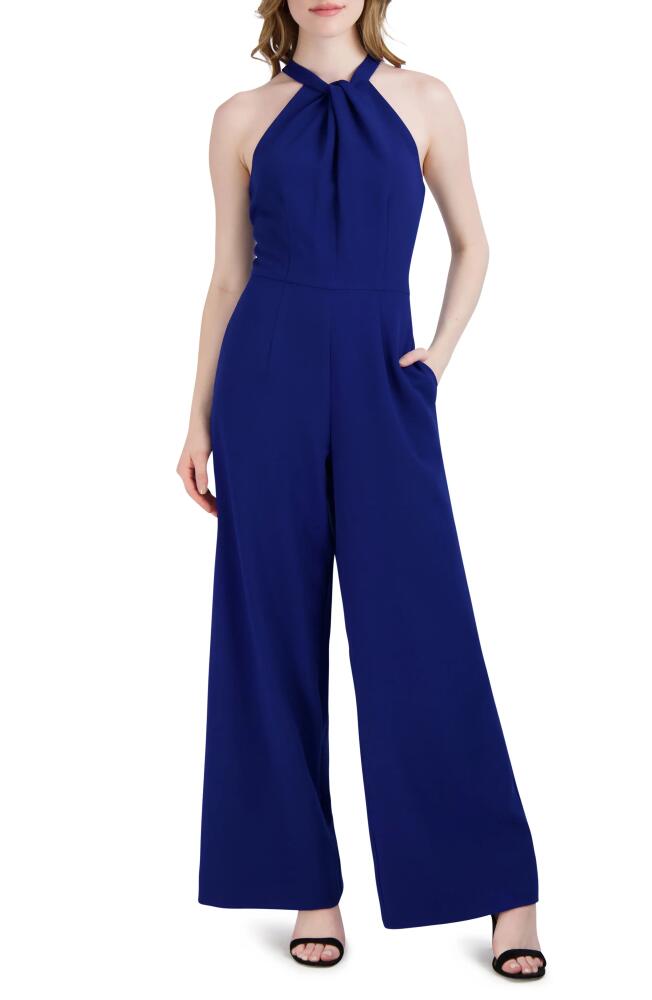 Julia Jordan Halter Neck Wide Leg Jumpsuit in Sapphire Cover