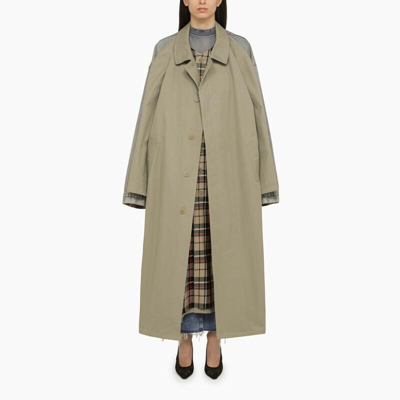 Balenciaga Hybrid beige and denim blue cotton coat Cover