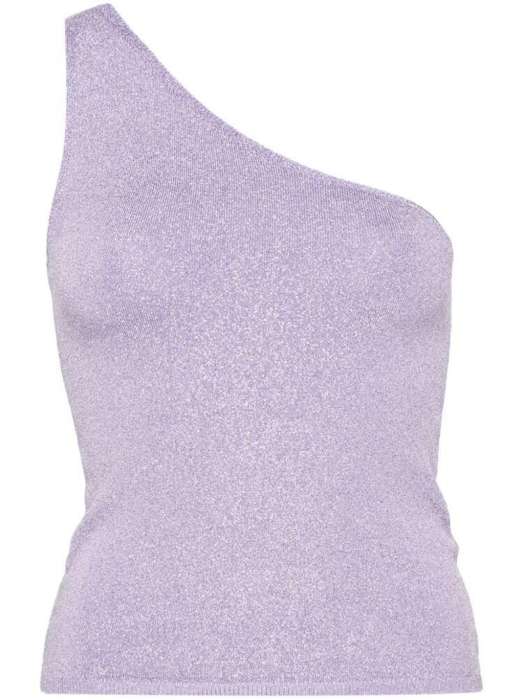 Maje one-shoulder lurex tank top - Purple Cover